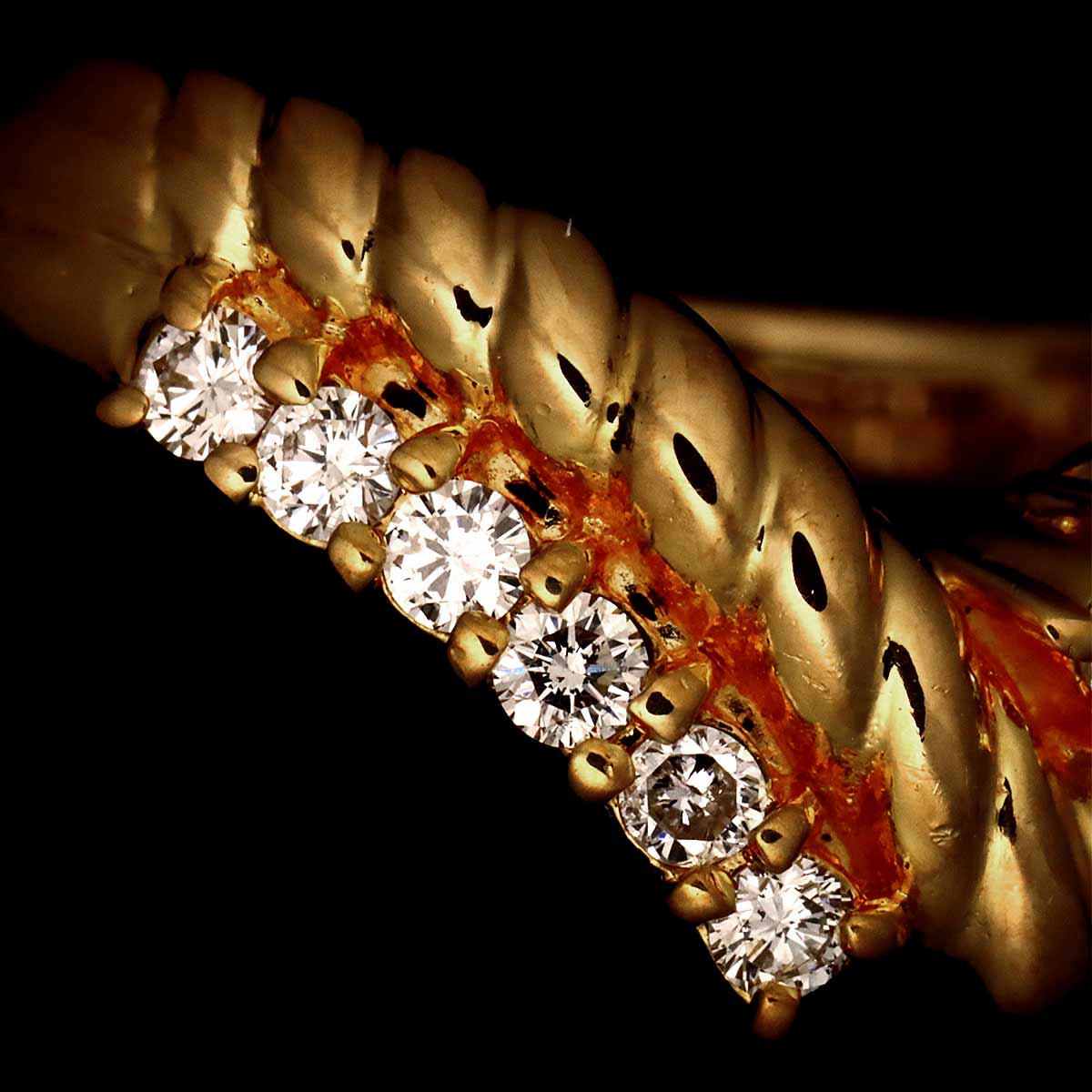 Diamond 0.23ct Ring 18K YG 750 Size6(US)