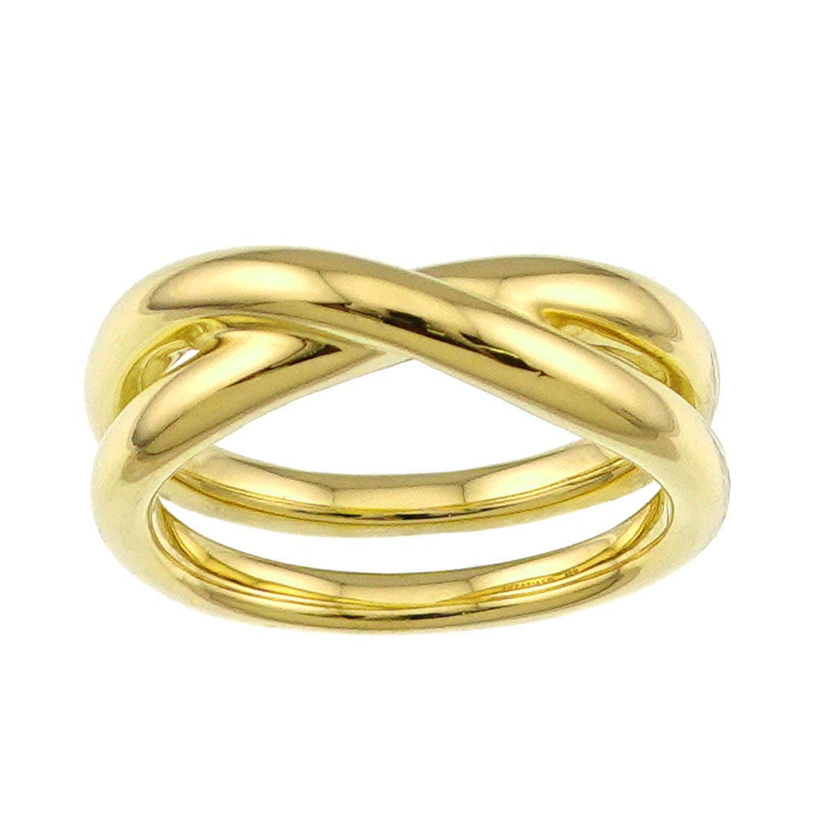 Infinity Double Cross Ring 18K YG 750 size6.75-7.25(US)