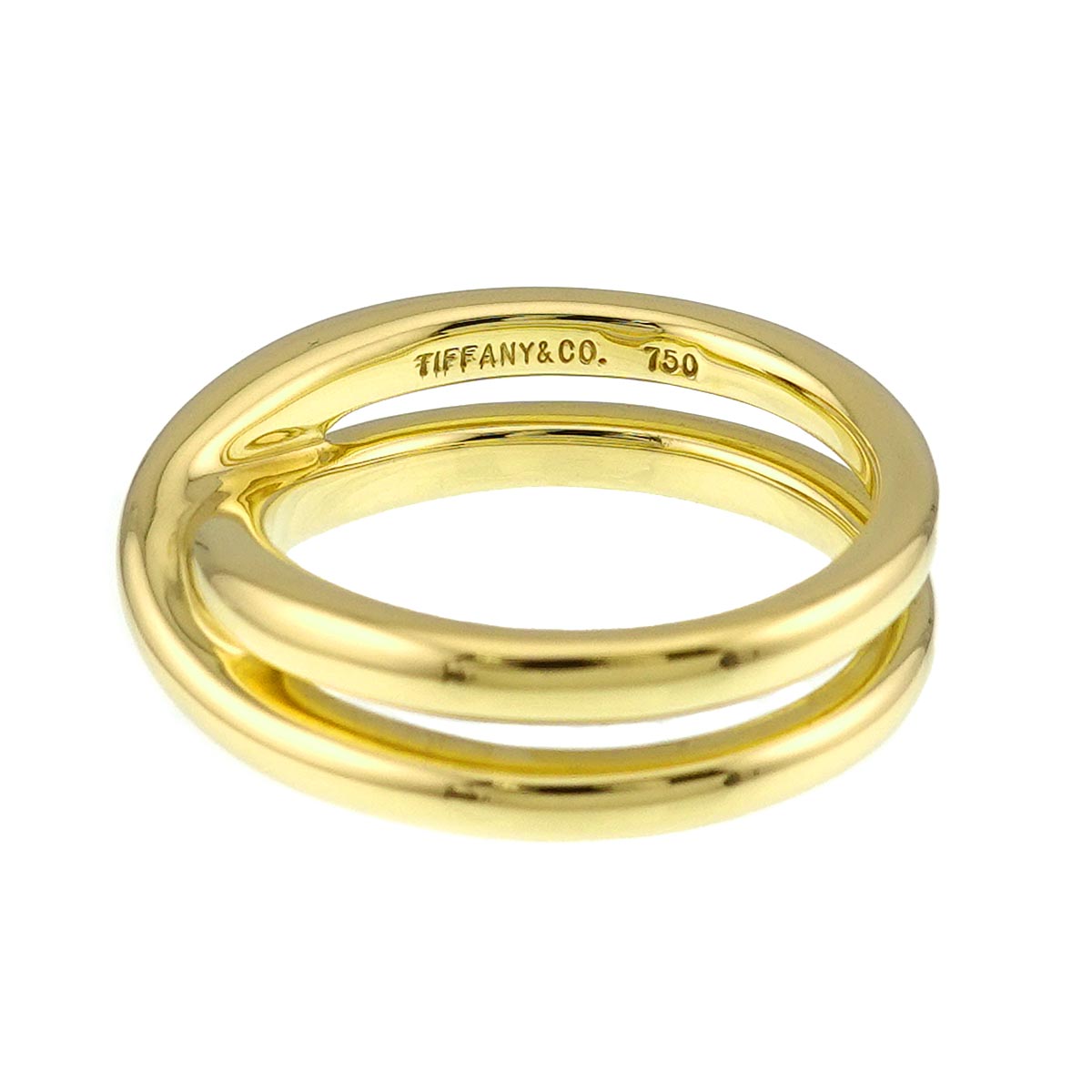 Infinity Double Cross Ring 18K YG 750 size6.75-7.25(US)