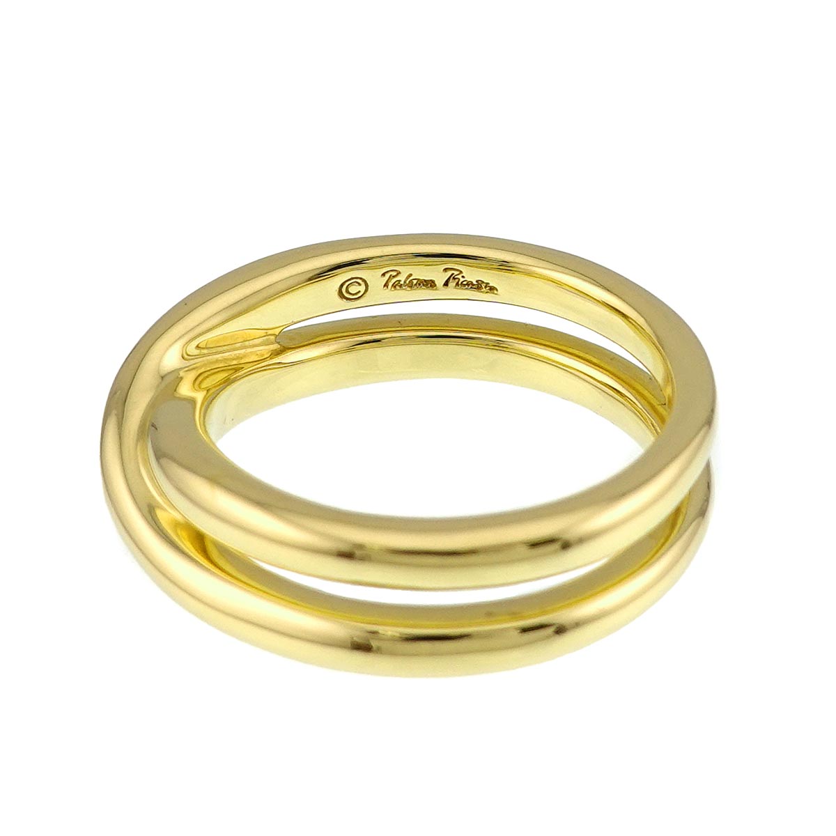 Infinity Double Cross Ring 18K YG 750 size6.75-7.25(US)