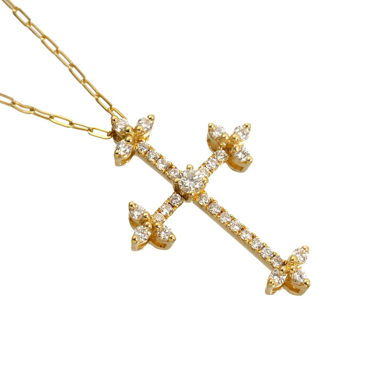 Cross Diamond 0.20t Necklace 18K YG 750