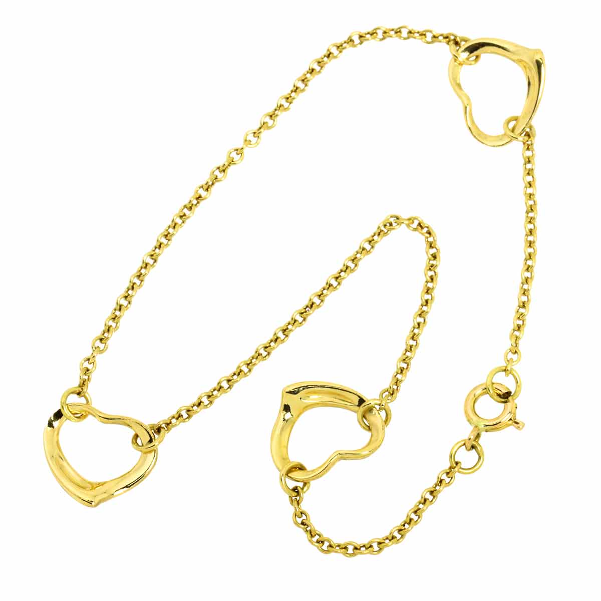 Open Heart 3P Bracelet 18K Yellow Gold 750