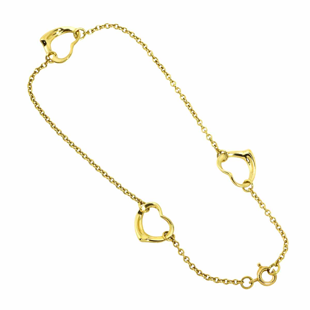 Open Heart 3P Bracelet 18K Yellow Gold 750