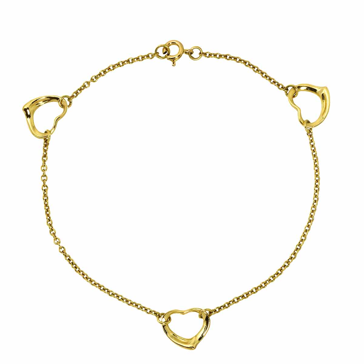 Open Heart 3P Bracelet 18K Yellow Gold 750