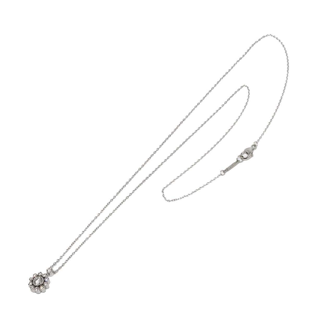 Diamond Flower motif Necklace Pt Platinum