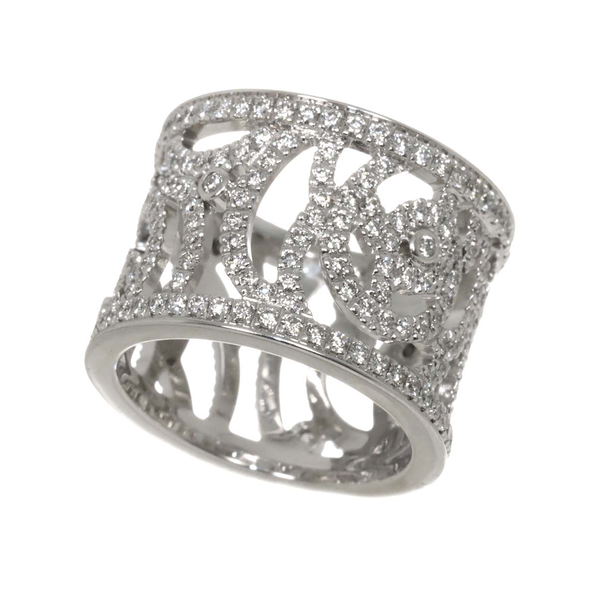 Camellia Diamond Ring 18K White Gold 750 size48 4-4.5(US)