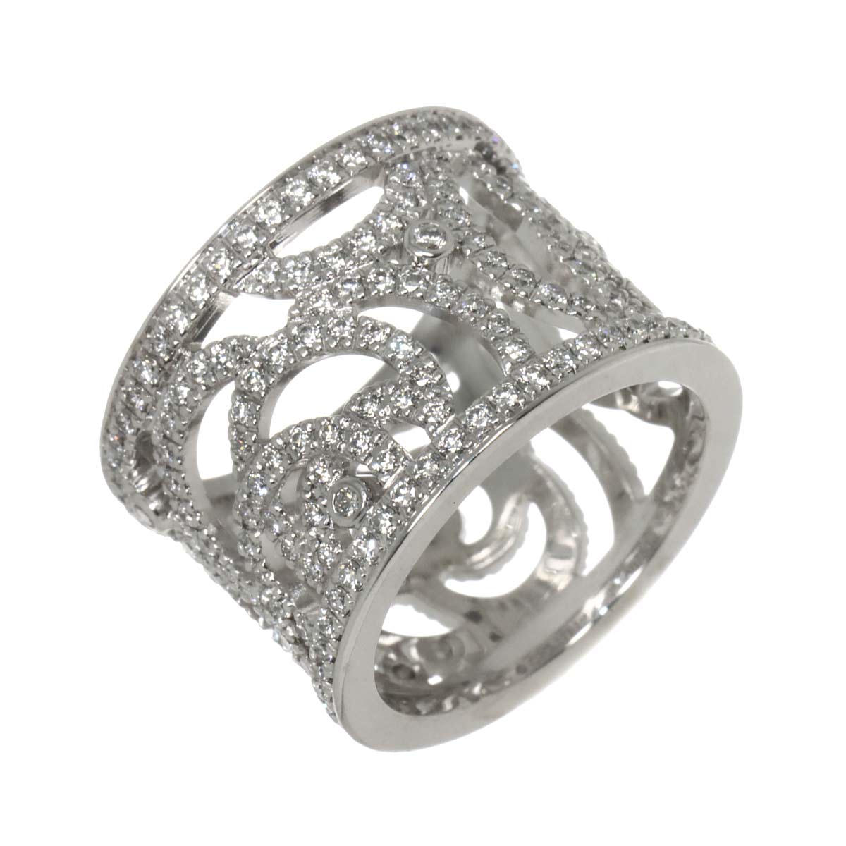Camellia Diamond Ring 18K White Gold 750 size48 4-4.5(US)