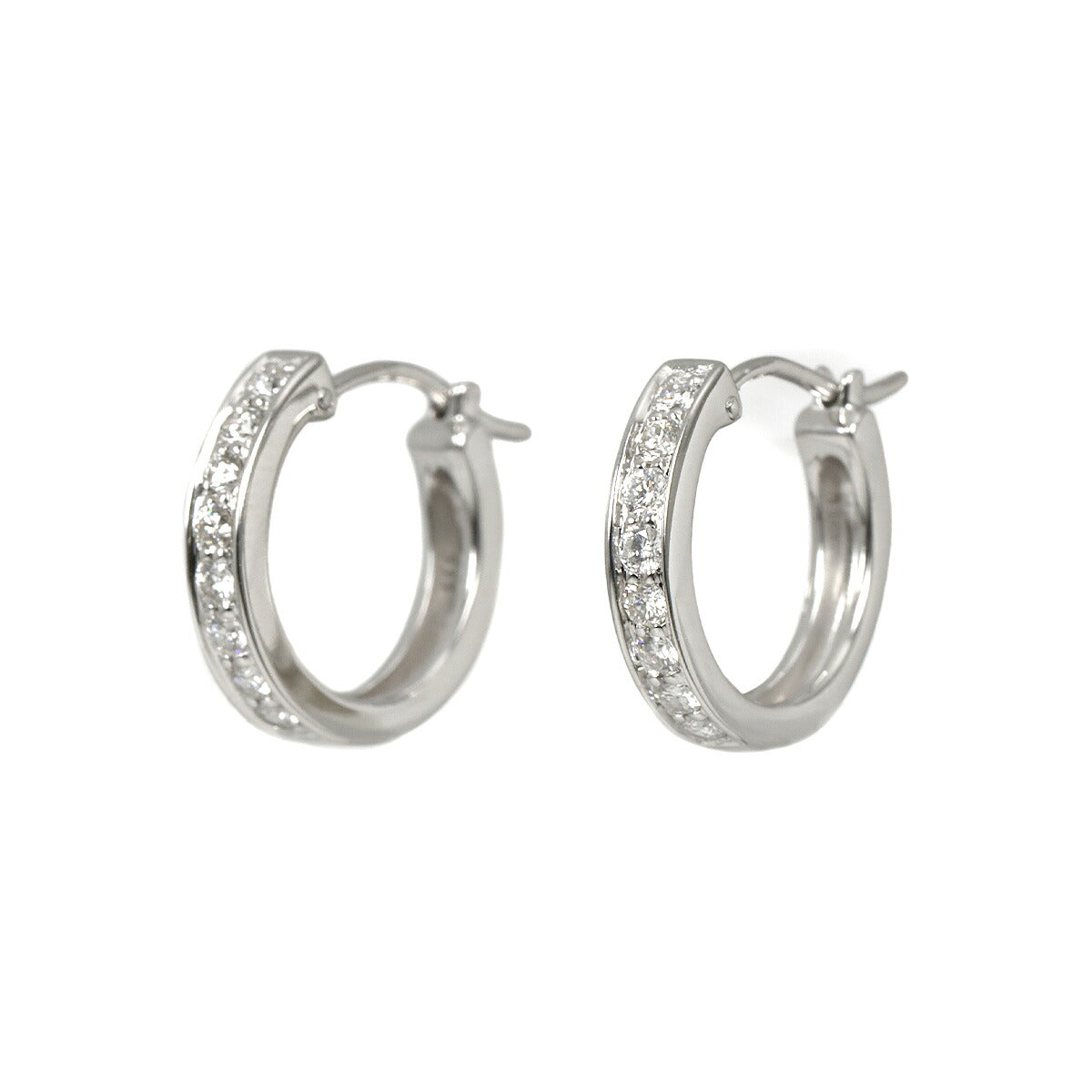 Diamond 0.10ct/0.10ct Earrings Pierced K18 WG 750
