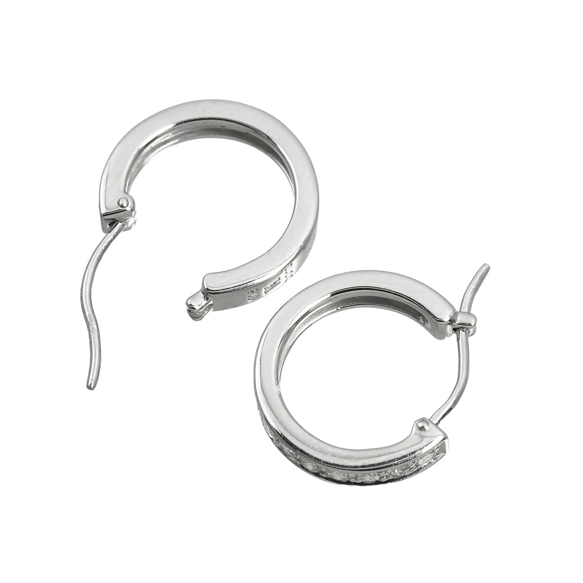 Diamond 0.10ct/0.10ct Earrings Pierced K18 WG 750