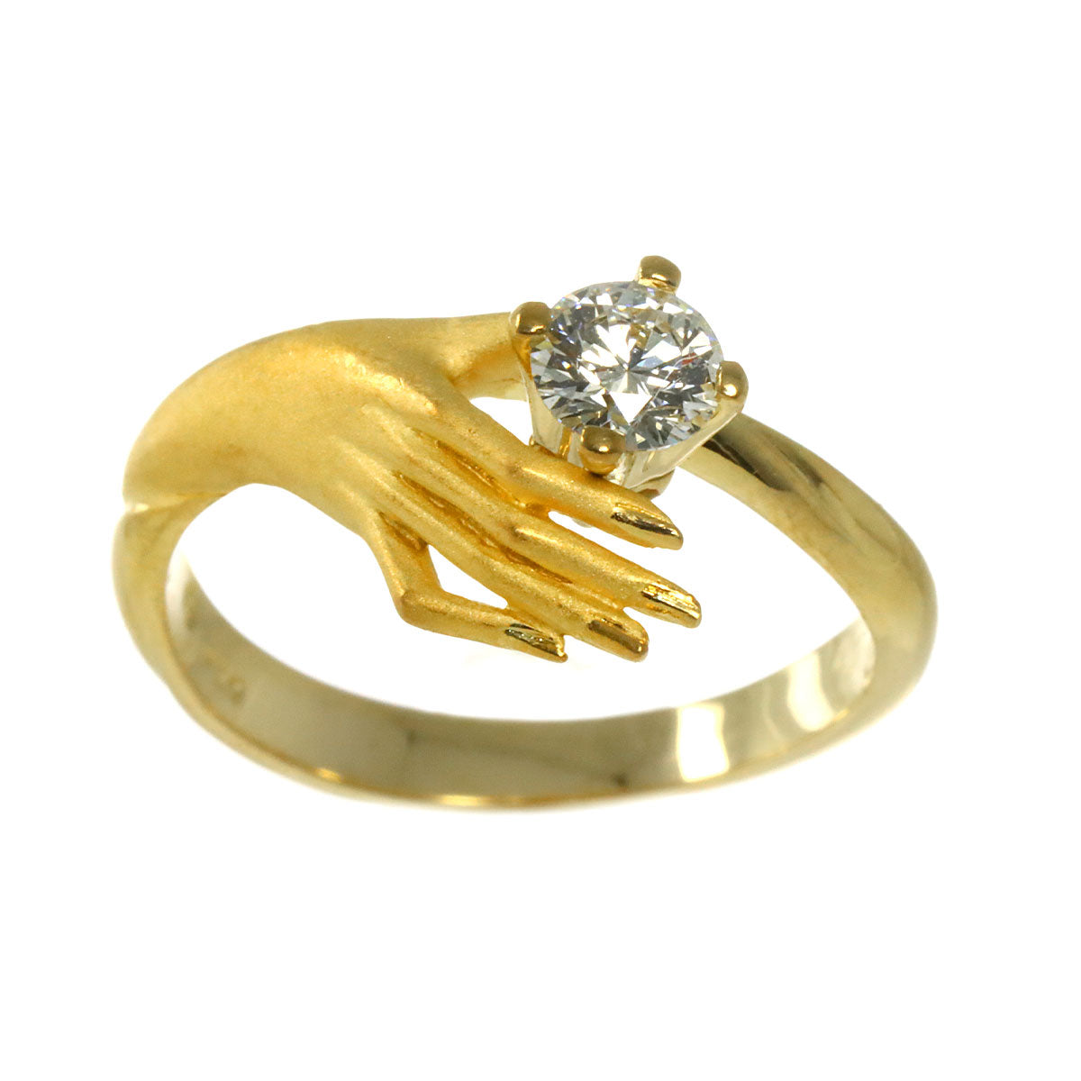 Diamond Ring 18K YG 750 Size5.75-6(US)