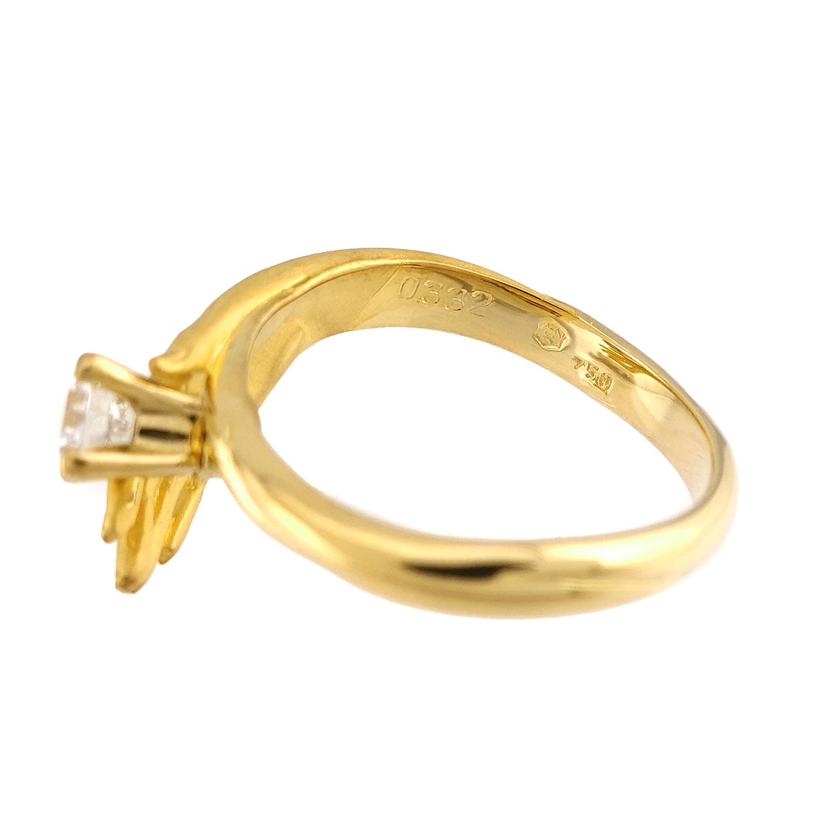 Diamond Ring 18K YG 750 Size5.75-6(US)