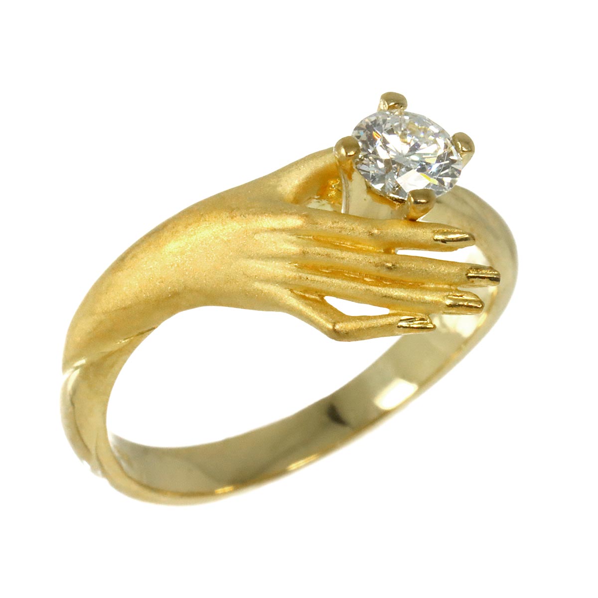 Diamond Ring 18K YG 750 Size5.75-6(US)