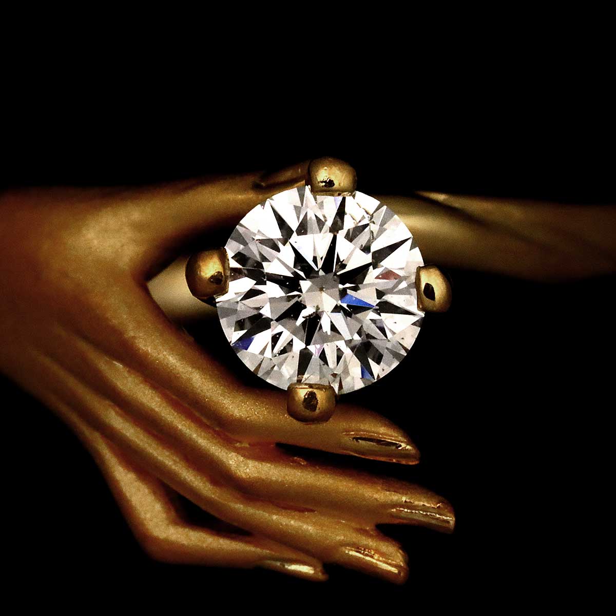 Diamond Ring 18K YG 750 Size5.75-6(US)