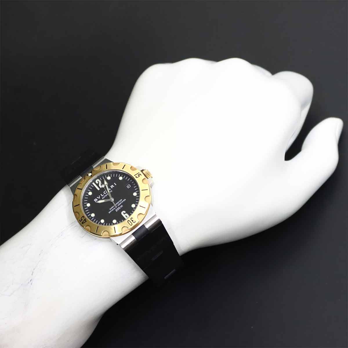 Diagono Scuba SD38SG 750 YG Automatic Date Black Dial Mens