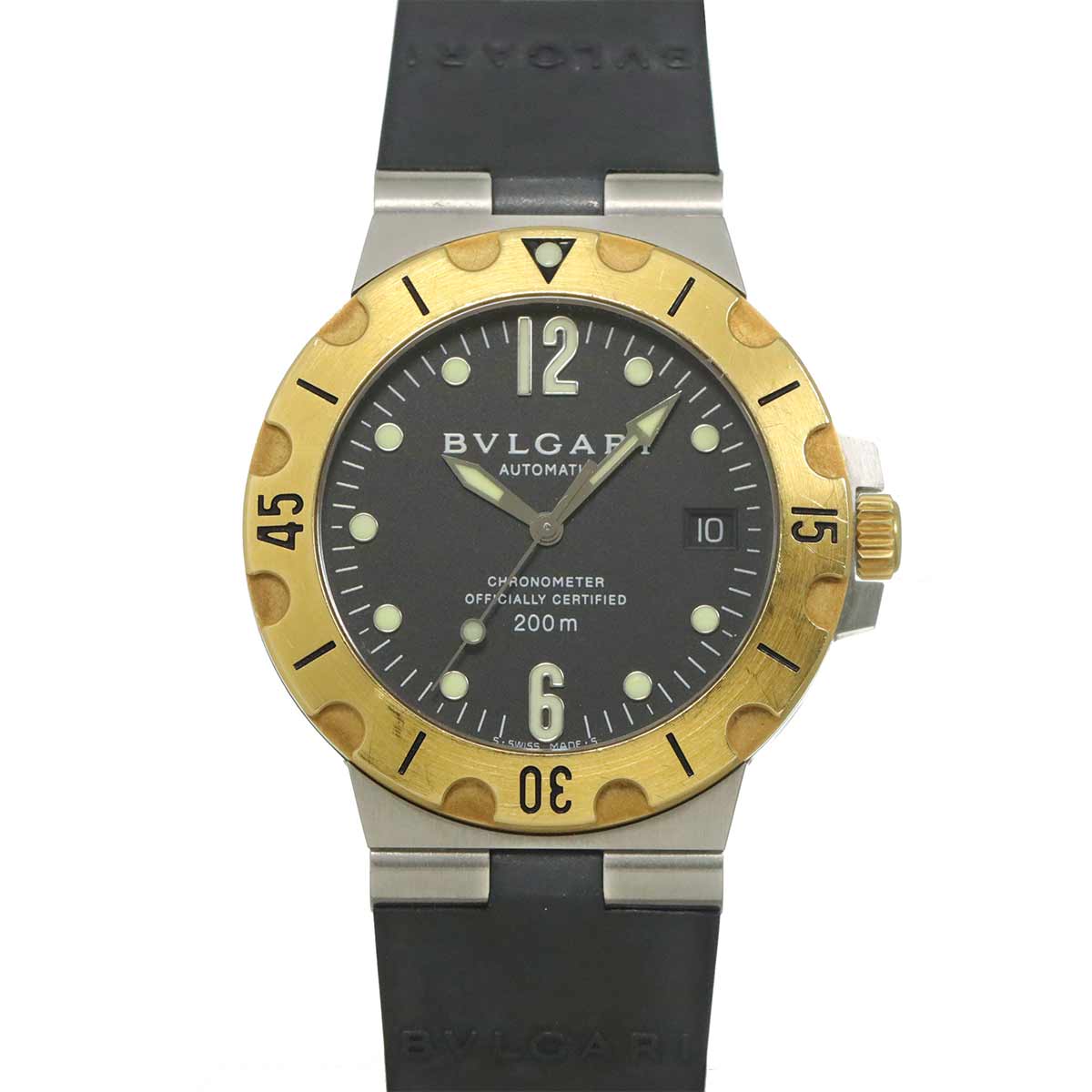 Diagono Scuba SD38SG 750 YG Automatic Date Black Dial Mens