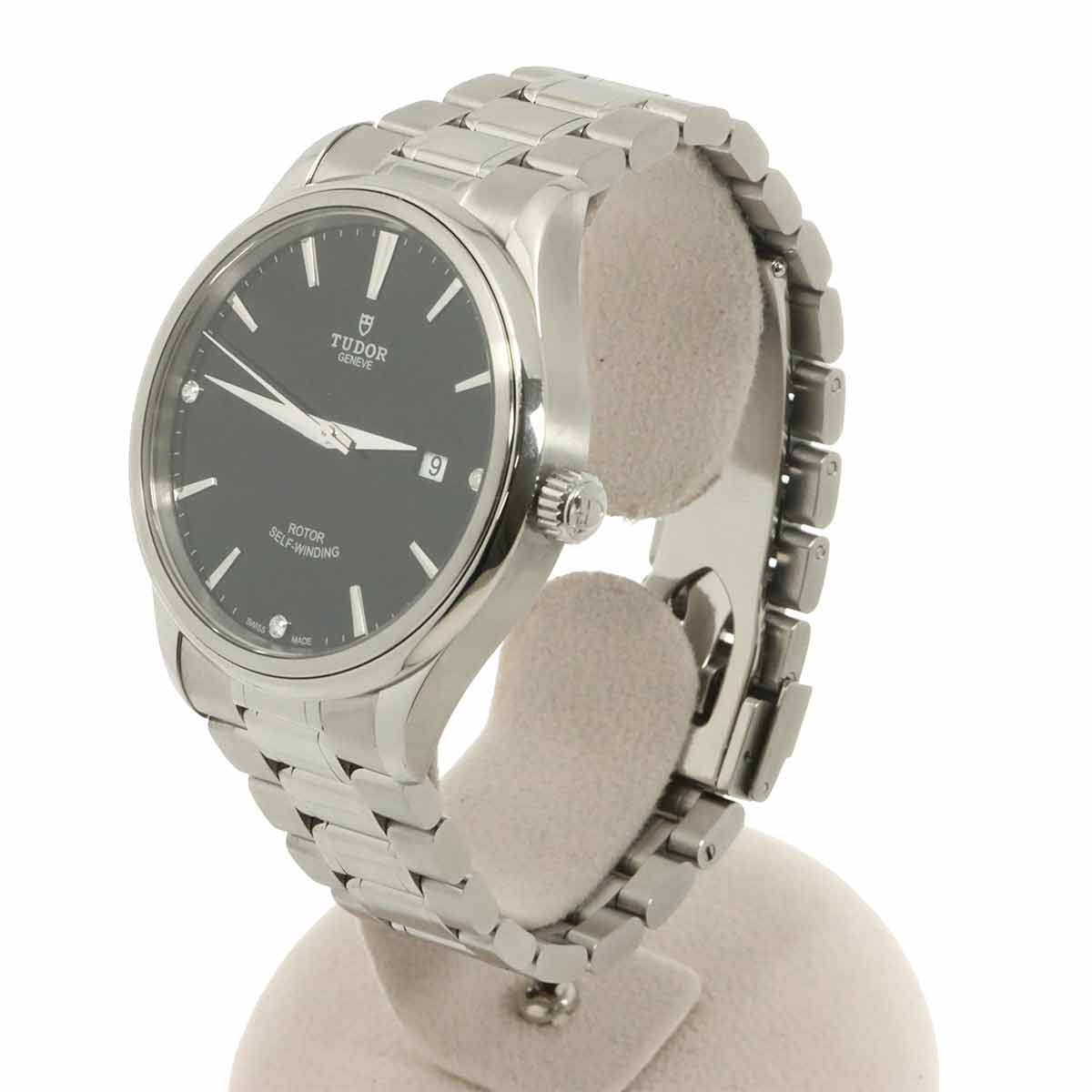 Style 12700 3P Diamond Automatic Black Dial Date Mens Watch