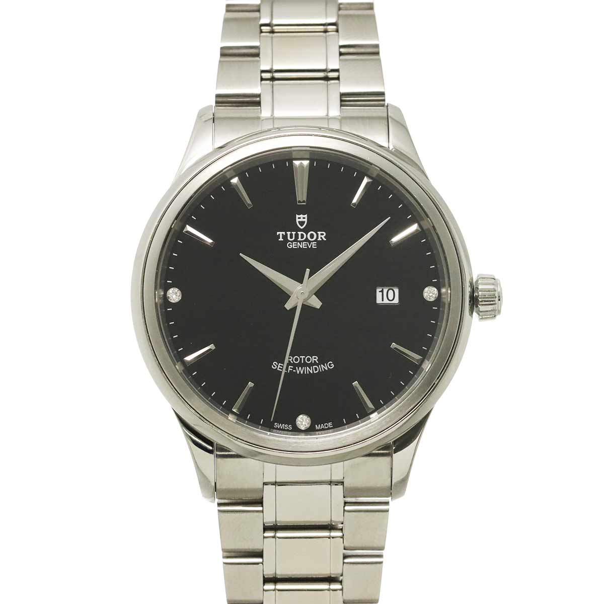 Style 12700 3P Diamond Automatic Black Dial Date Mens Watch