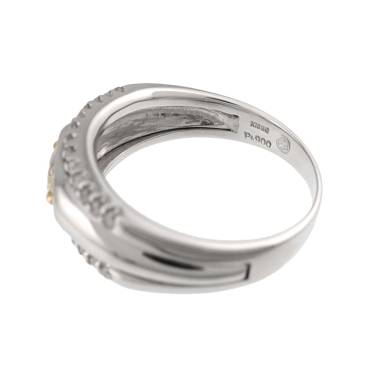 Diamond 0.422ct VLY/SI2 0.25ct Ring 18K WG Pt750 7.25-7.5(US)