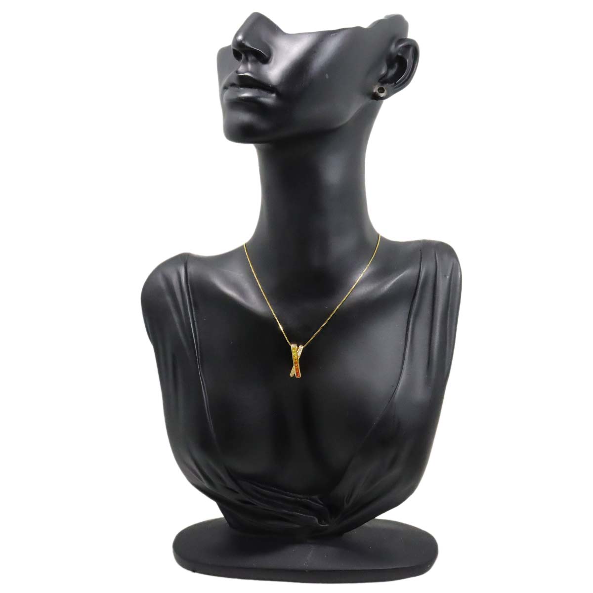 Sapphire 0.60ct Diamond 0.05ct Necklace 18K Yellow Gold 750