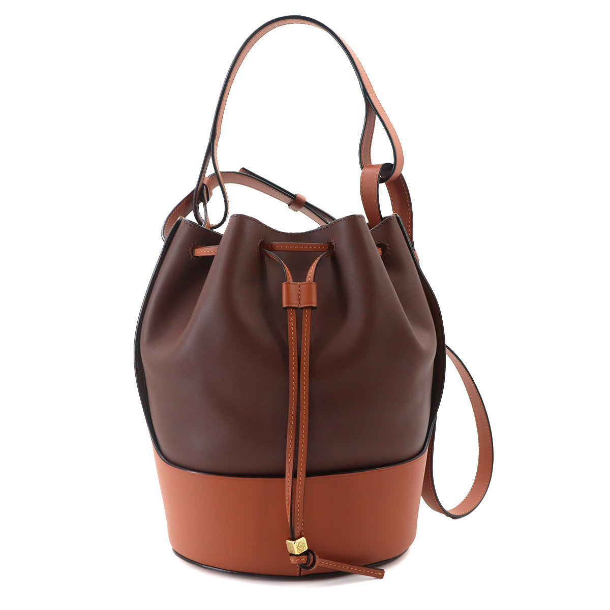 Balloon Medium Hand Shoulder Bag Leather Brown Purse