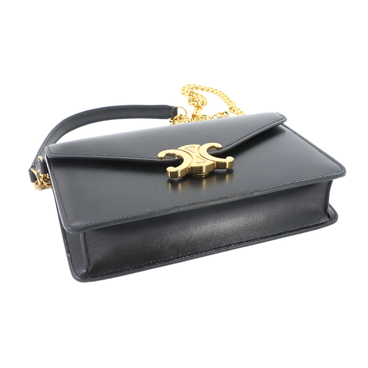Margo Triomphe Chain Long Wallet Leather Black 10L033DPV