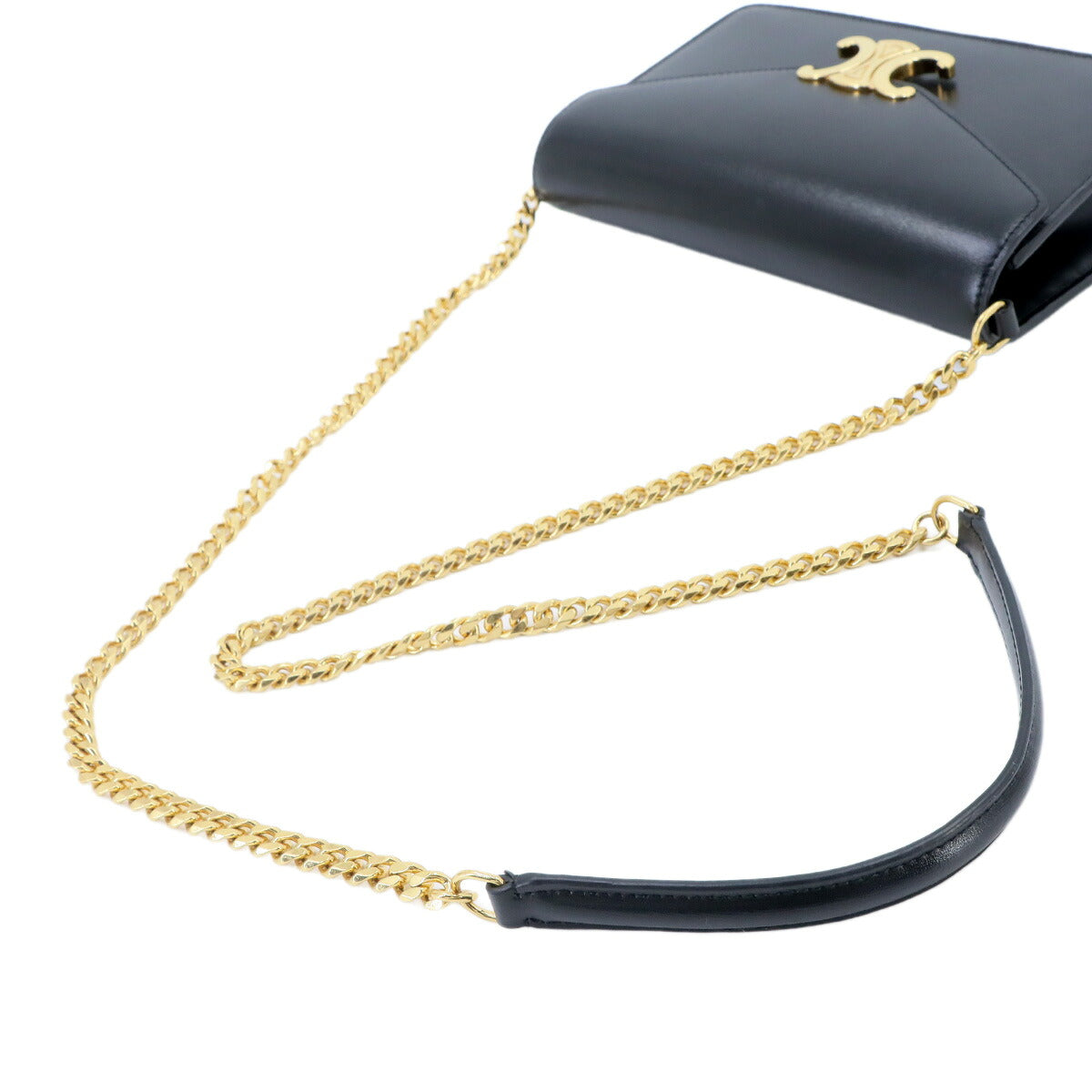Margo Triomphe Chain Long Wallet Leather Black 10L033DPV