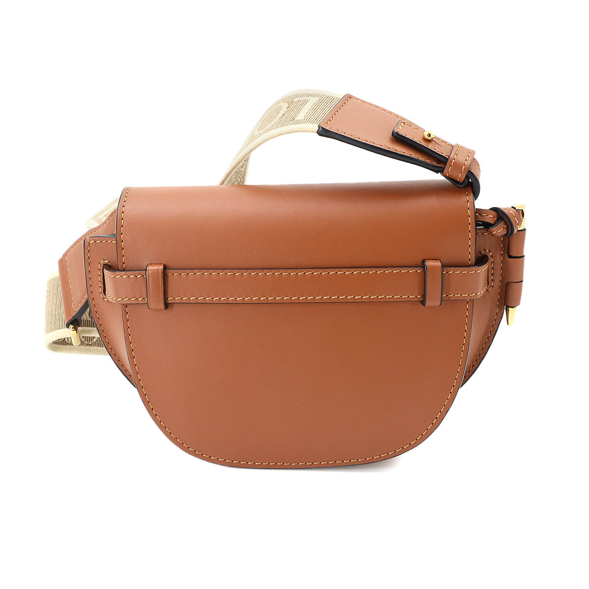 Mini Gate Dual Shoulder Bag Leather Brown Purse