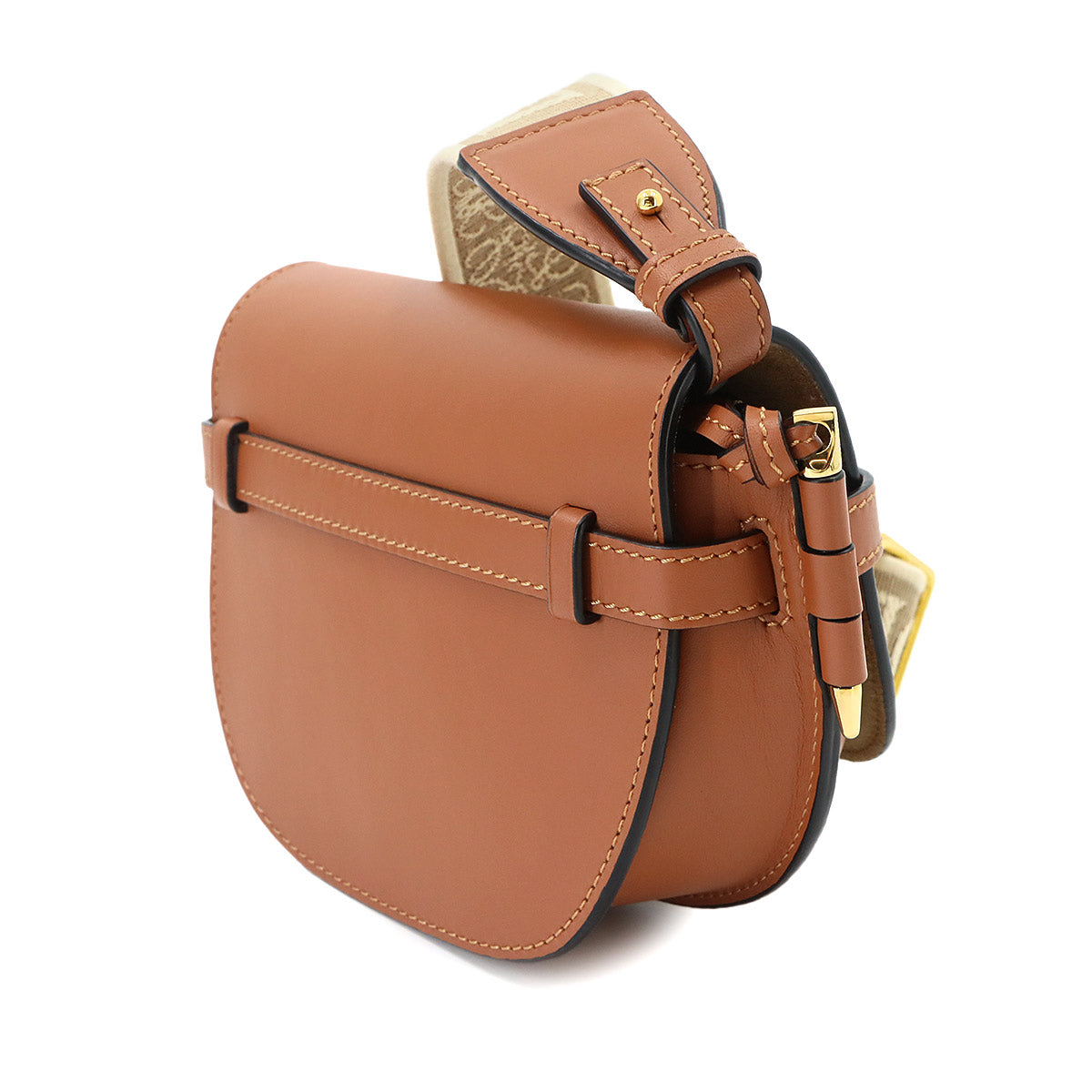 Mini Gate Dual Shoulder Bag Leather Brown Purse
