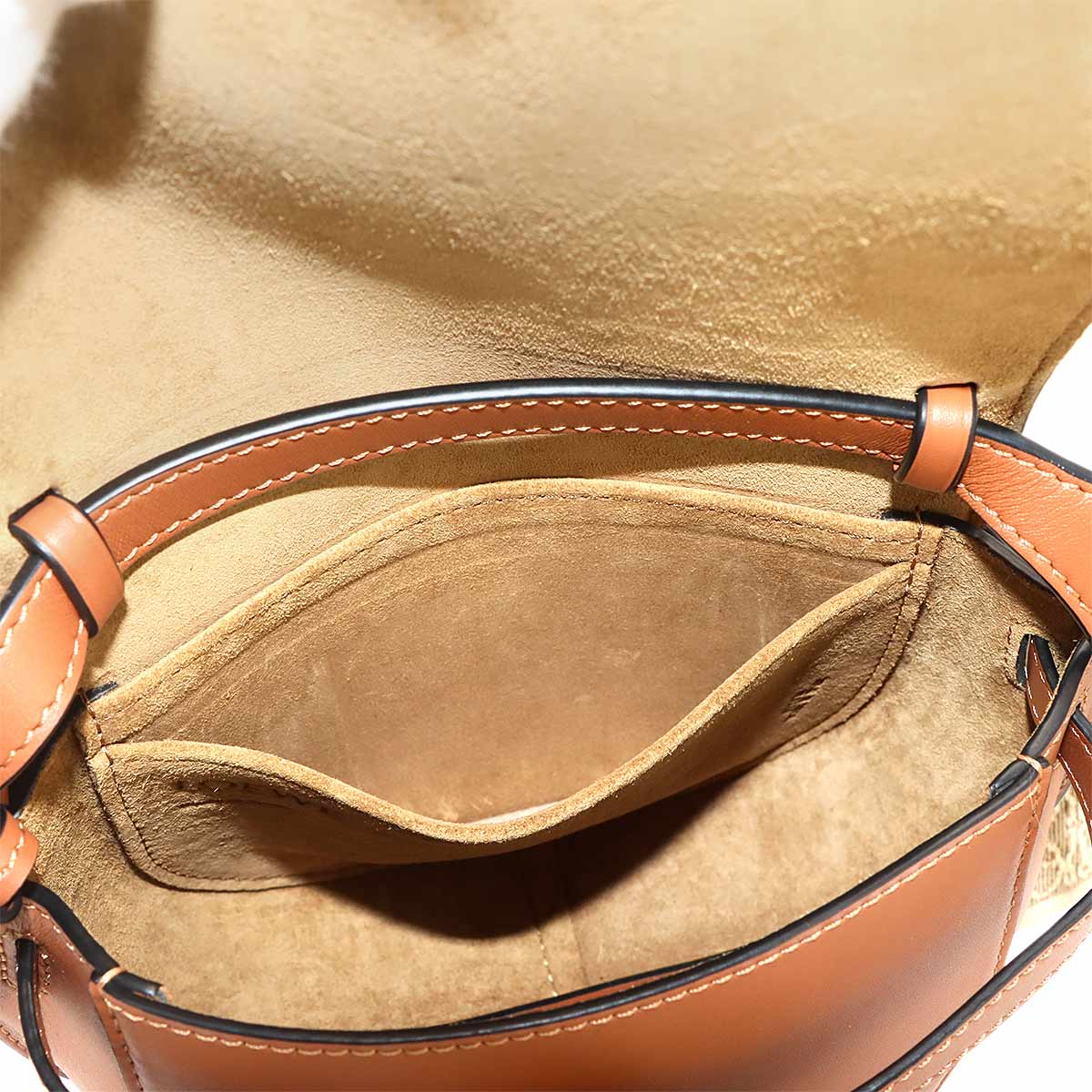 Mini Gate Dual Shoulder Bag Leather Brown Purse