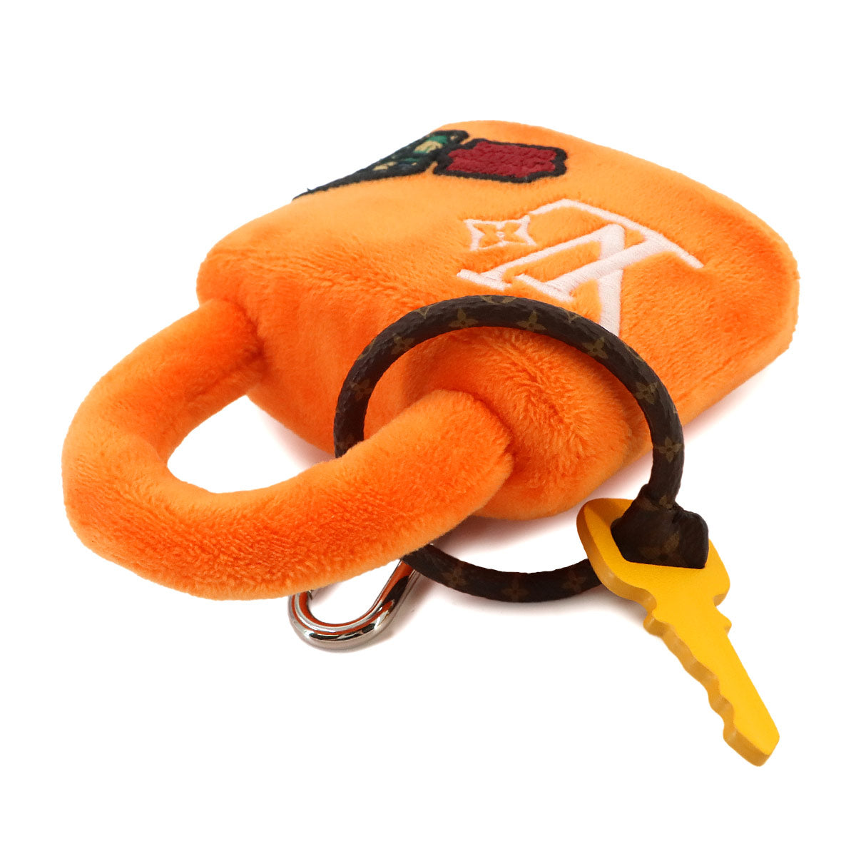 LV Lucky Lock Bag Charm Orange Monogram Canvas M03107
