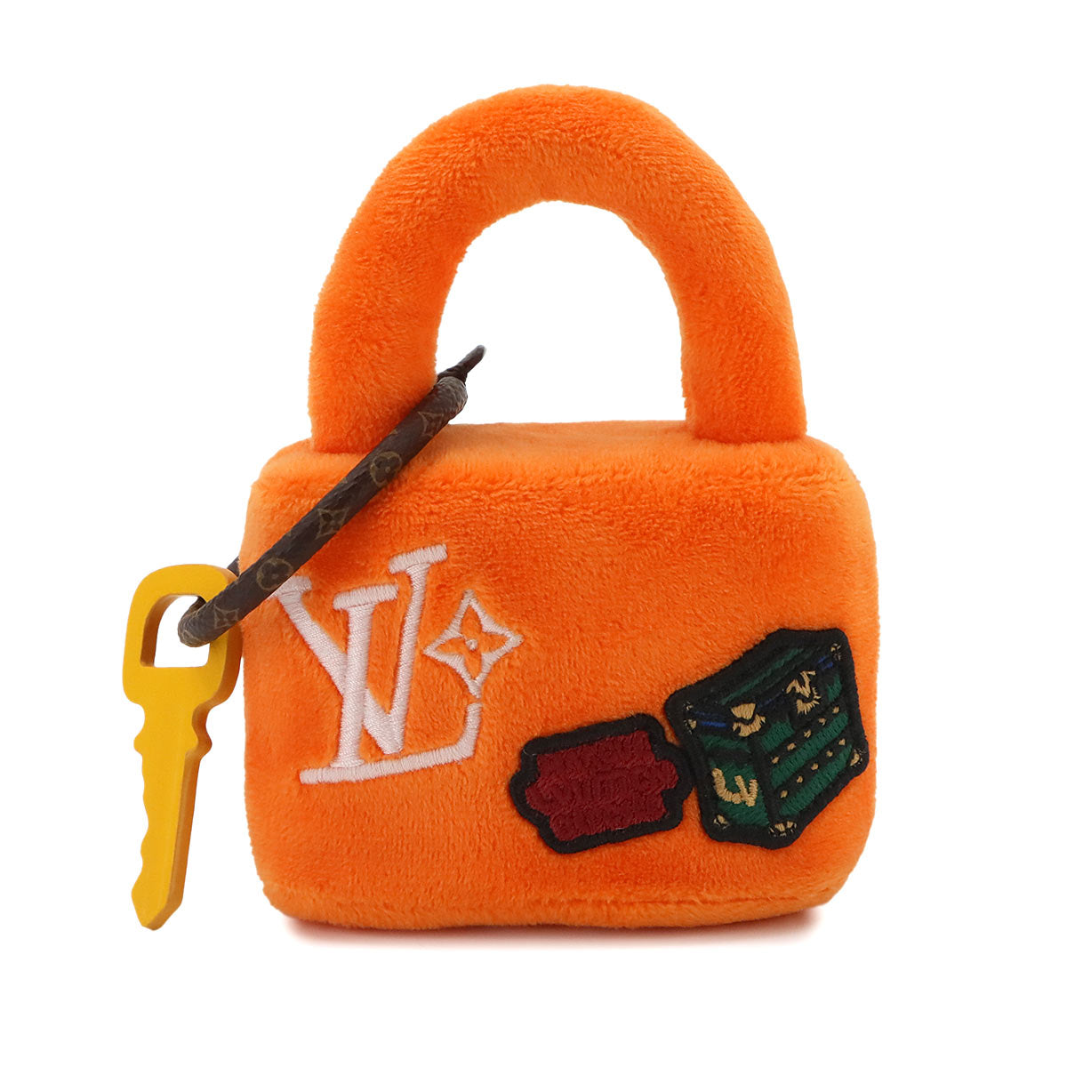 LV Lucky Lock Bag Charm Orange Monogram Canvas M03107