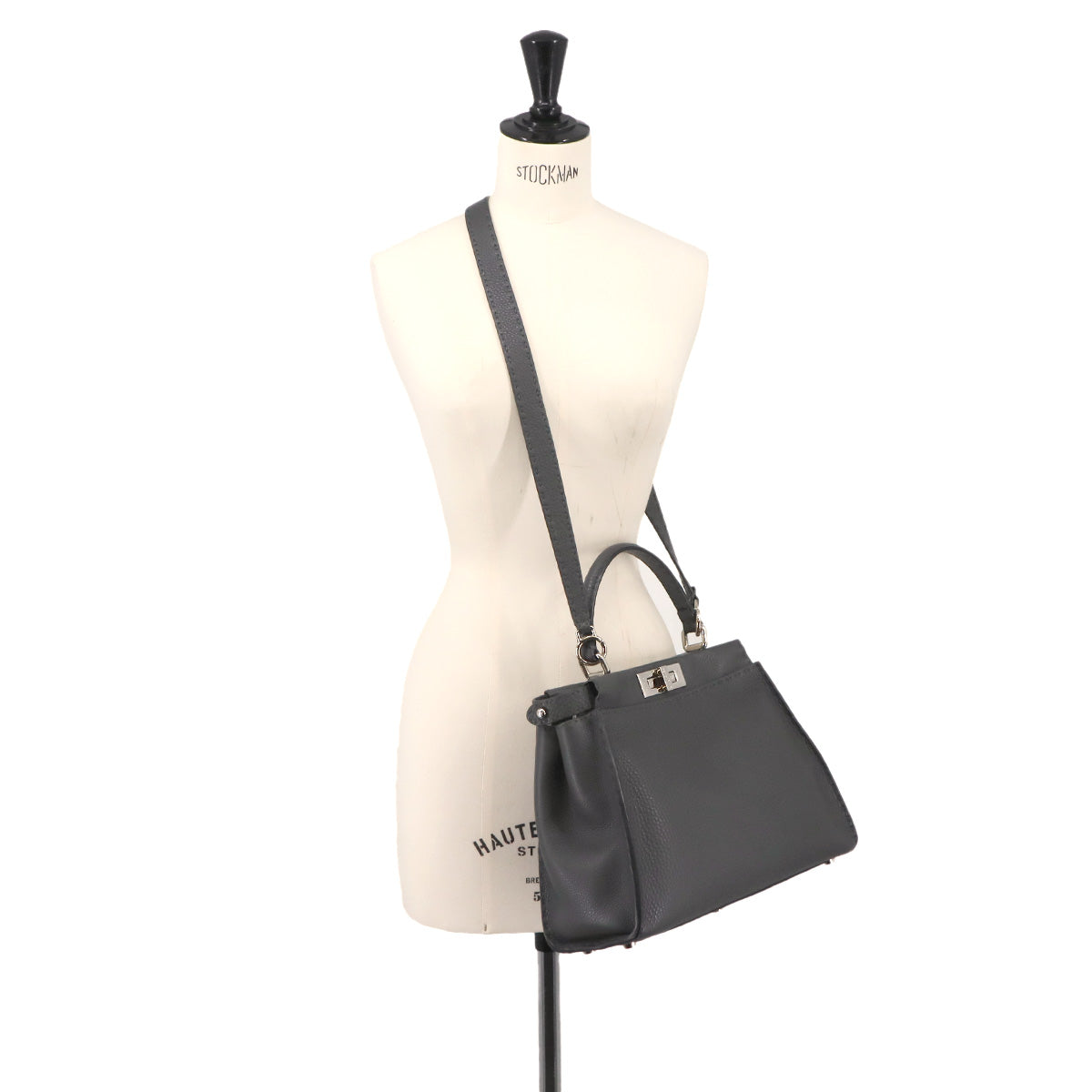 Seleria Peekaboo Regular 2way Hand Bag Leather Gray 8BN290