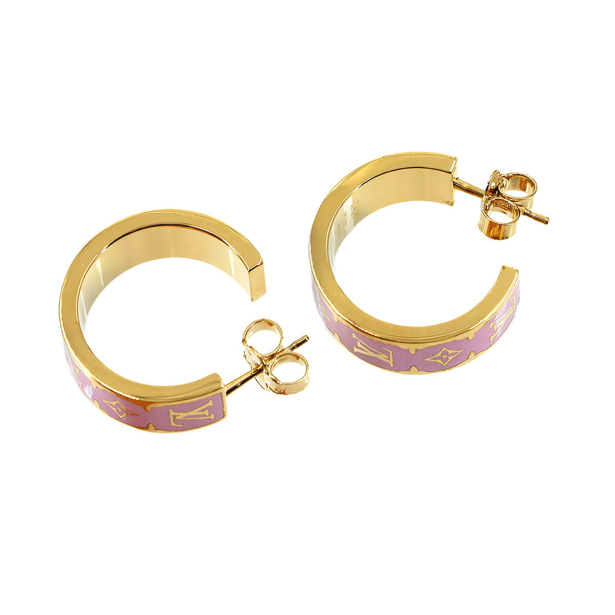 Nanogram Enamel Earrings Pink Gold M01831 Accessory
