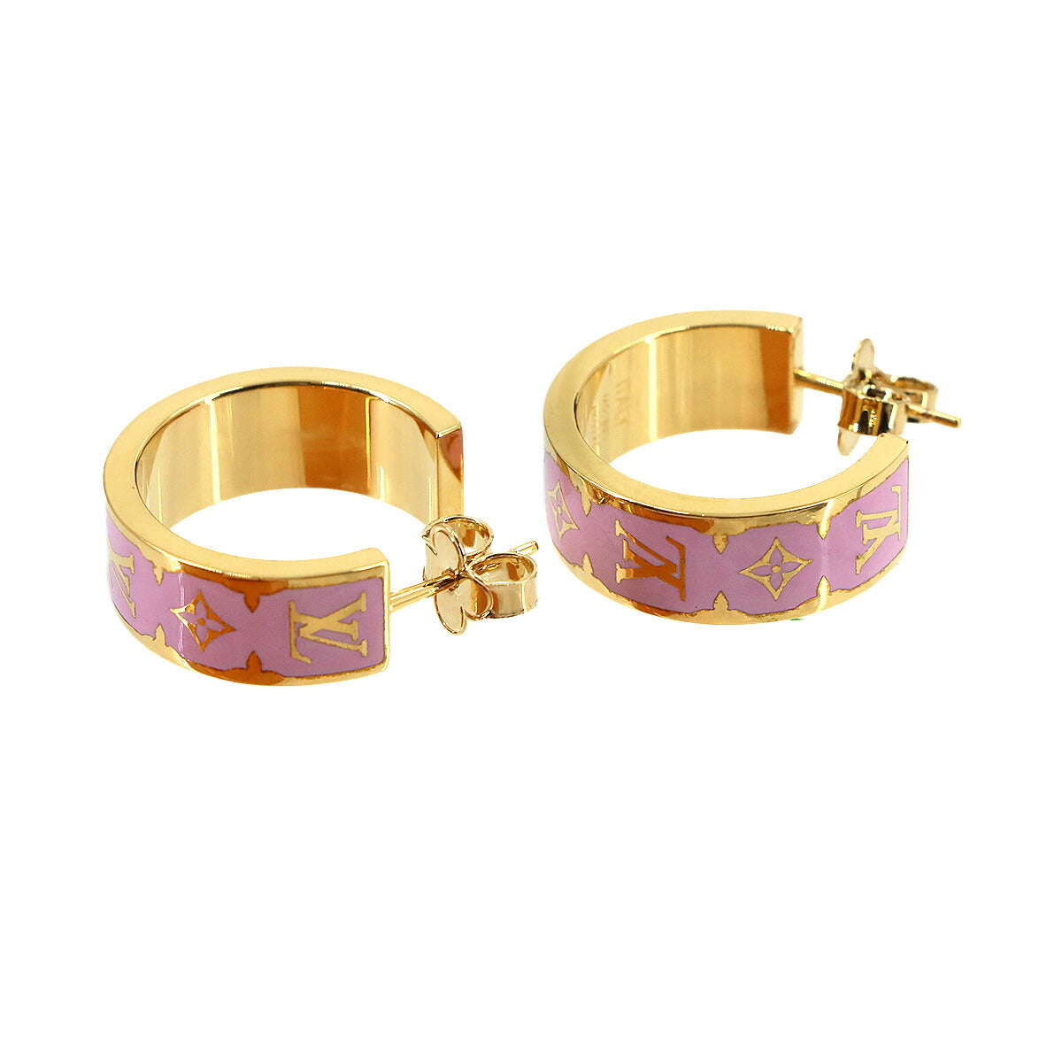 Nanogram Enamel Earrings Pink Gold M01831 Accessory