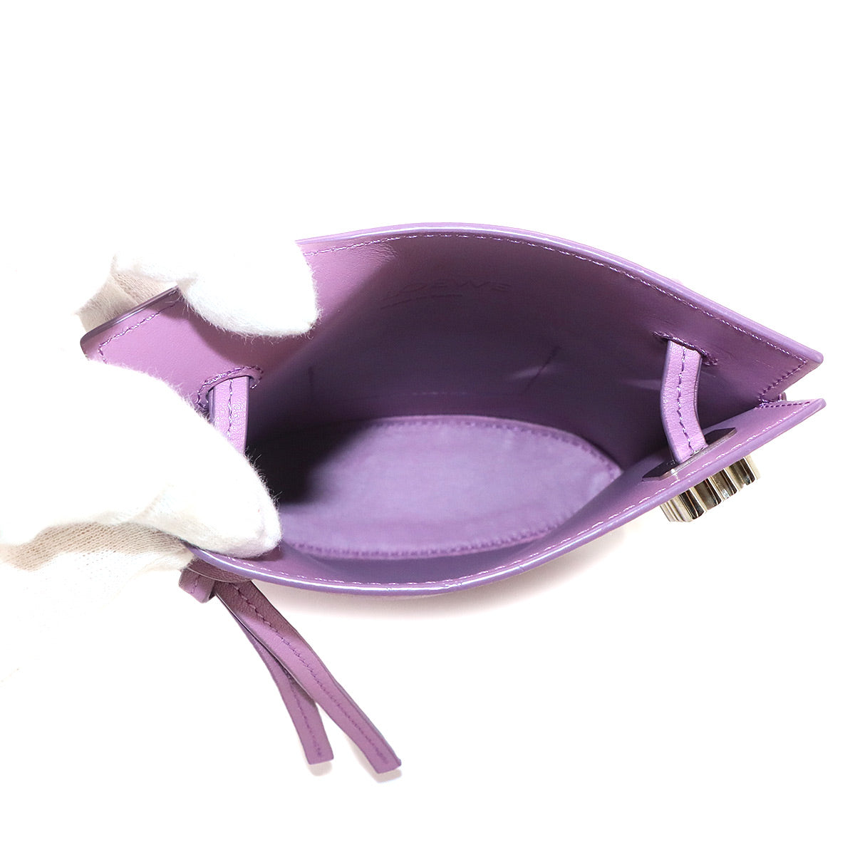 Dice pocket Shoulder Bag Leather Purple C630R12X01