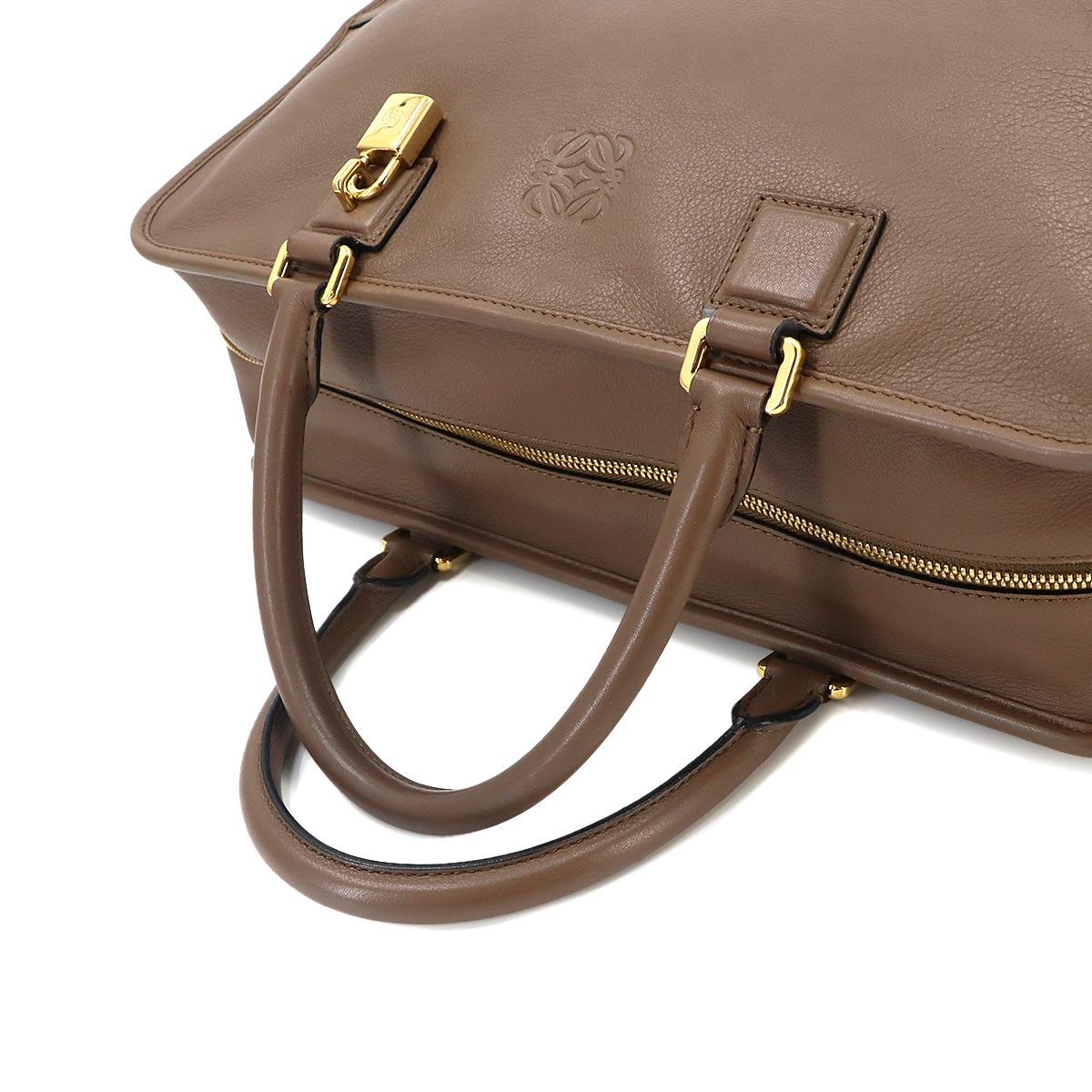 Amazona 36 Hand Bag Leather Brown Anagram Purse