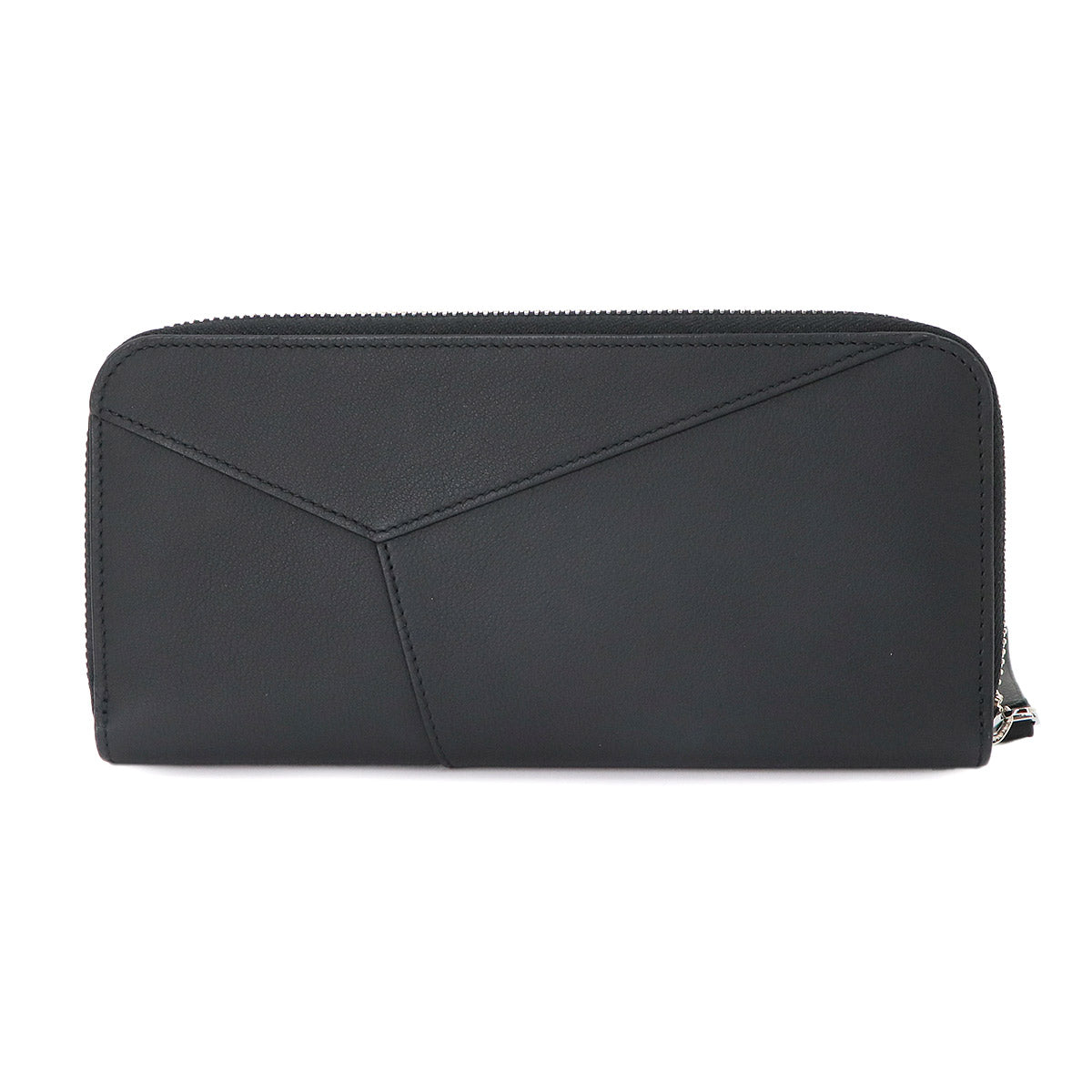 Puzzle Zip Around Long Wallet Leather Black