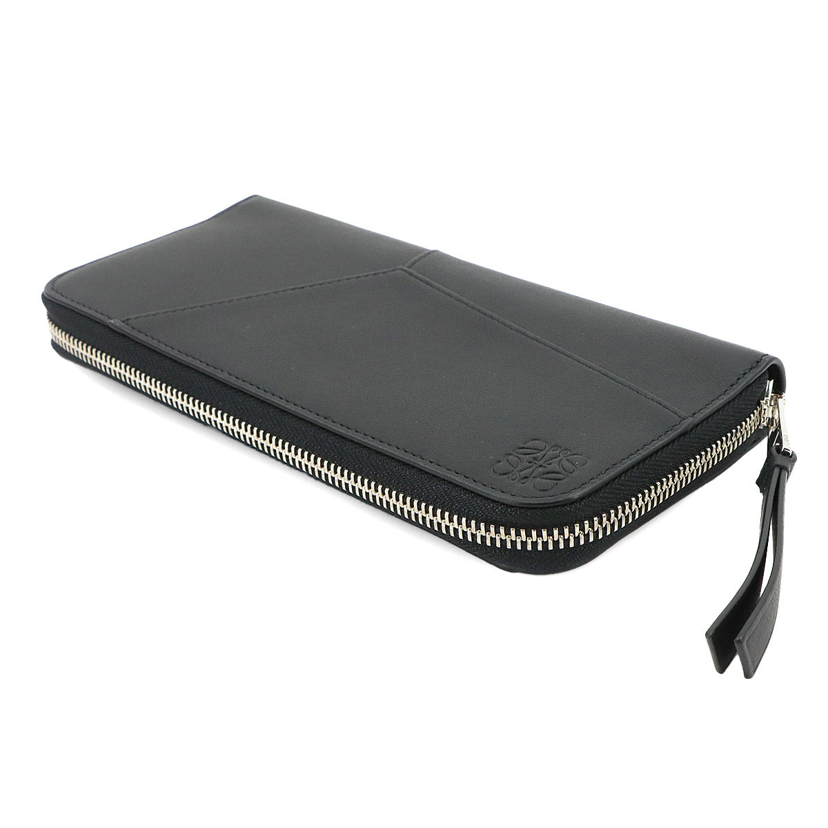 Puzzle Zip Around Long Wallet Leather Black