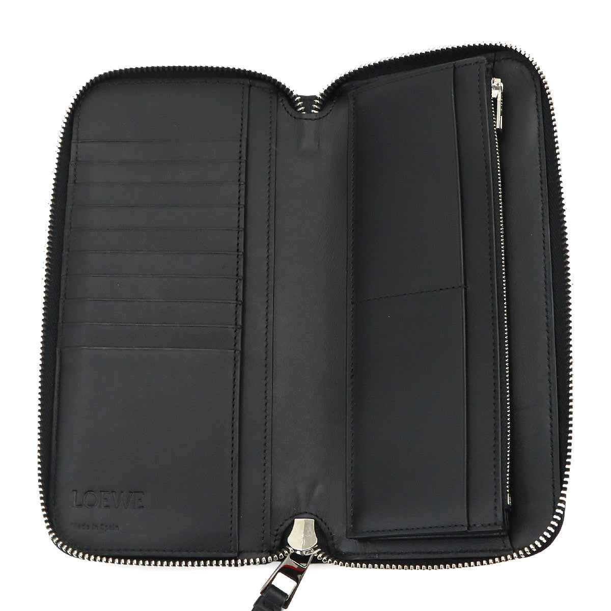 Puzzle Zip Around Long Wallet Leather Black