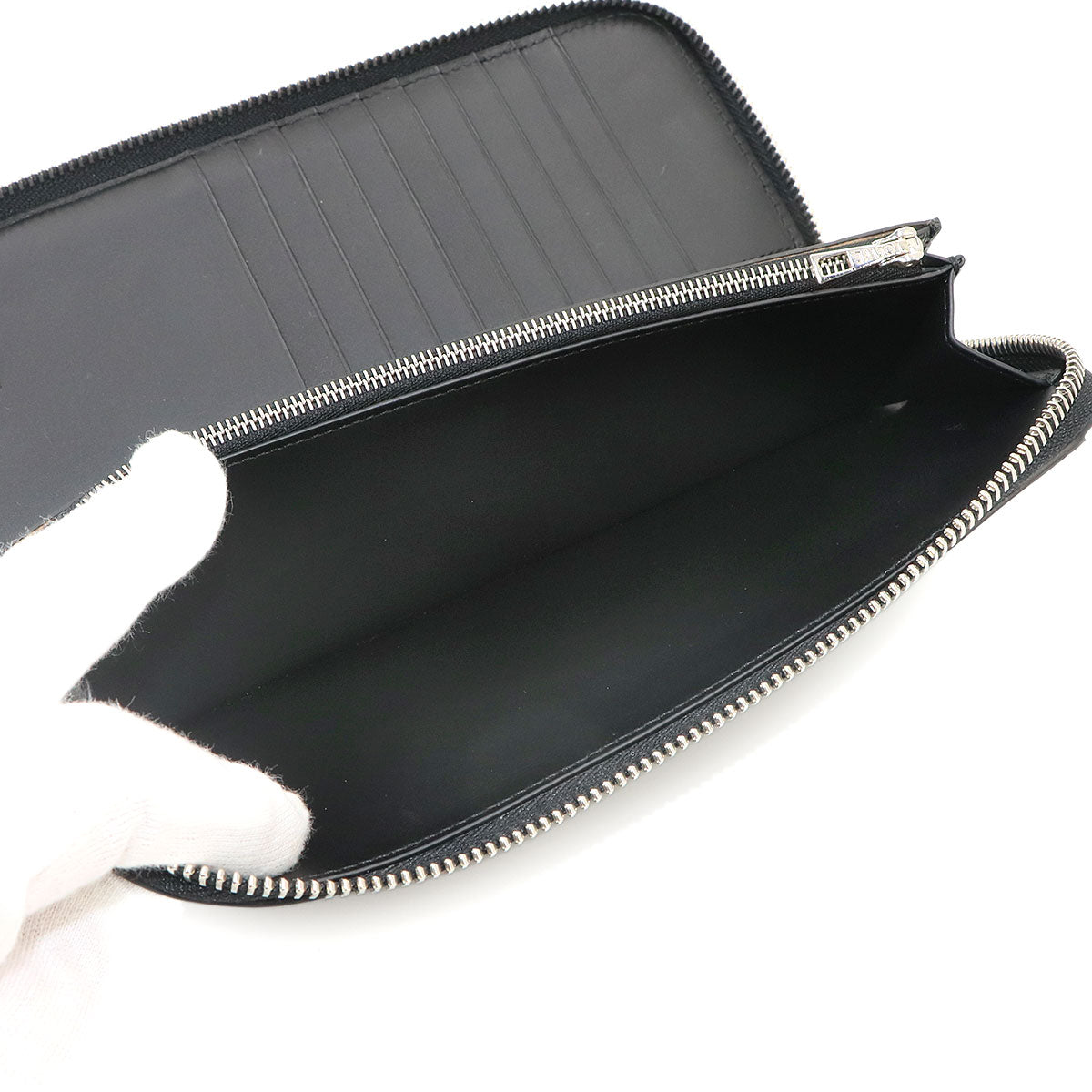 Puzzle Zip Around Long Wallet Leather Black