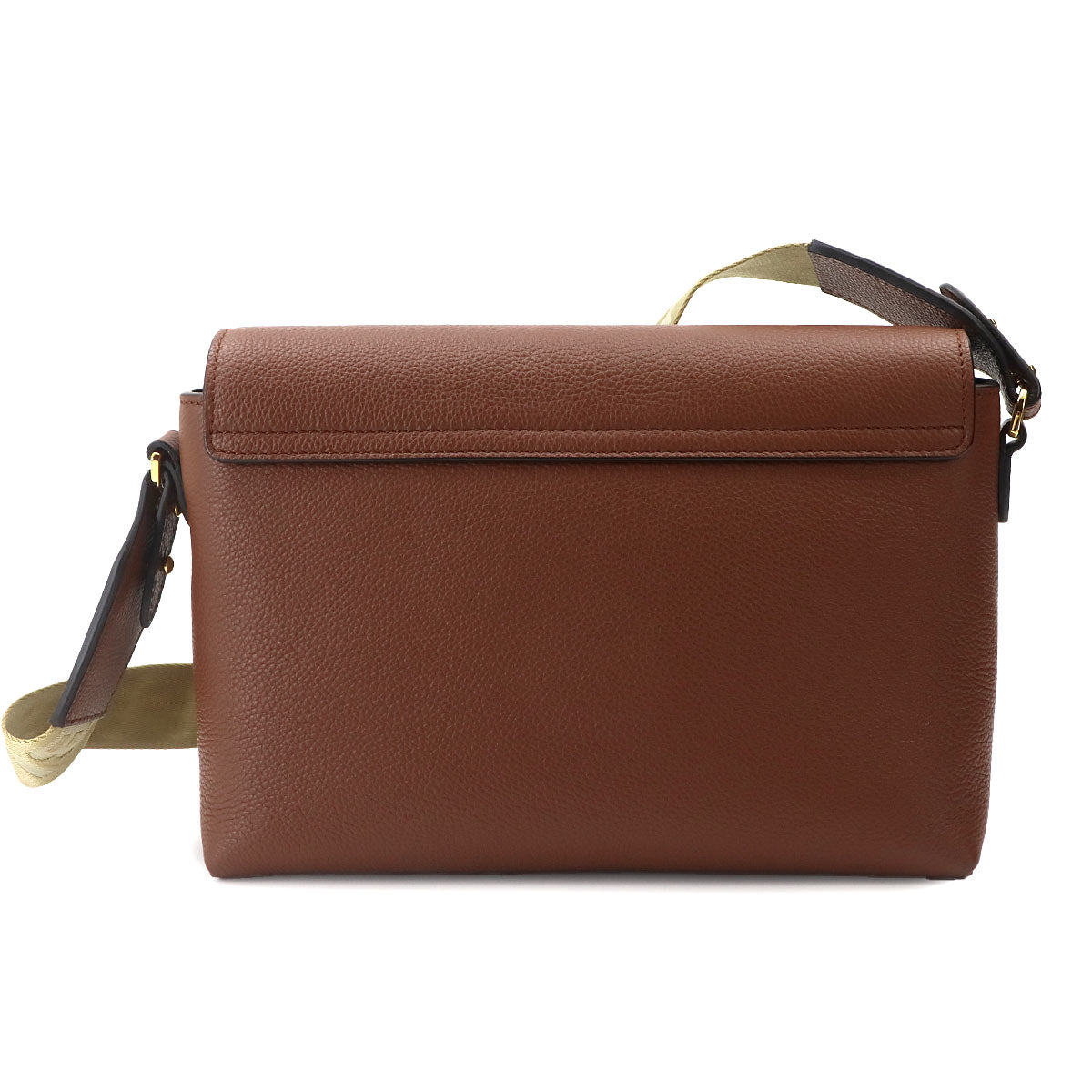 Shoulder Bag Leather Canvas Brown 8021110 Purse
