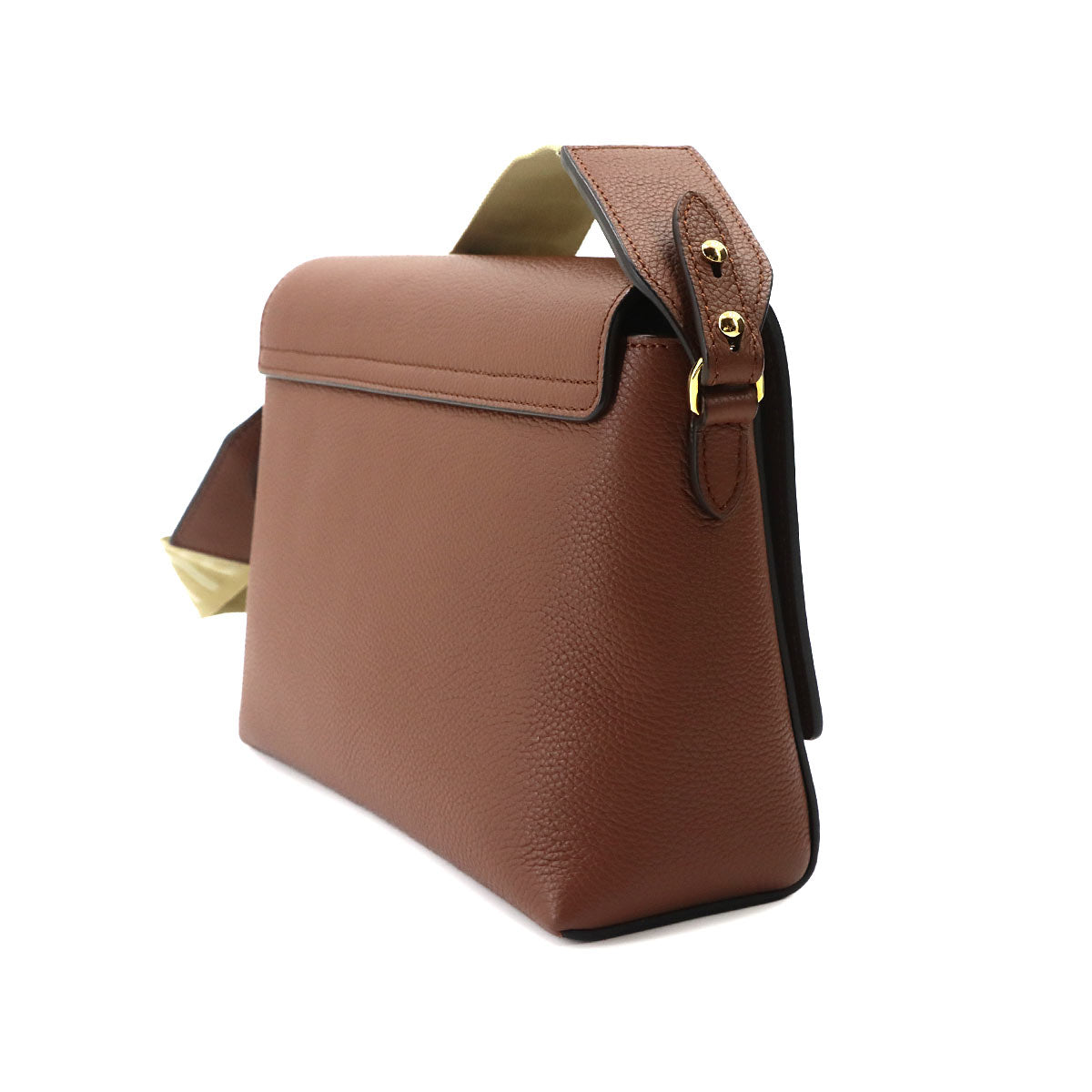 Shoulder Bag Leather Canvas Brown 8021110 Purse