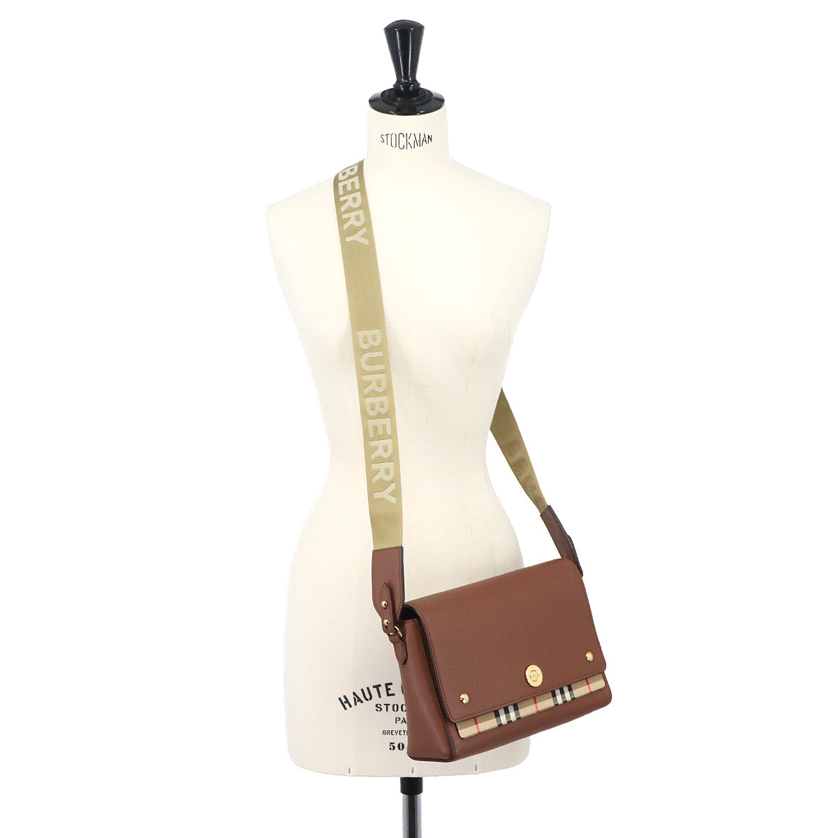Shoulder Bag Leather Canvas Brown 8021110 Purse