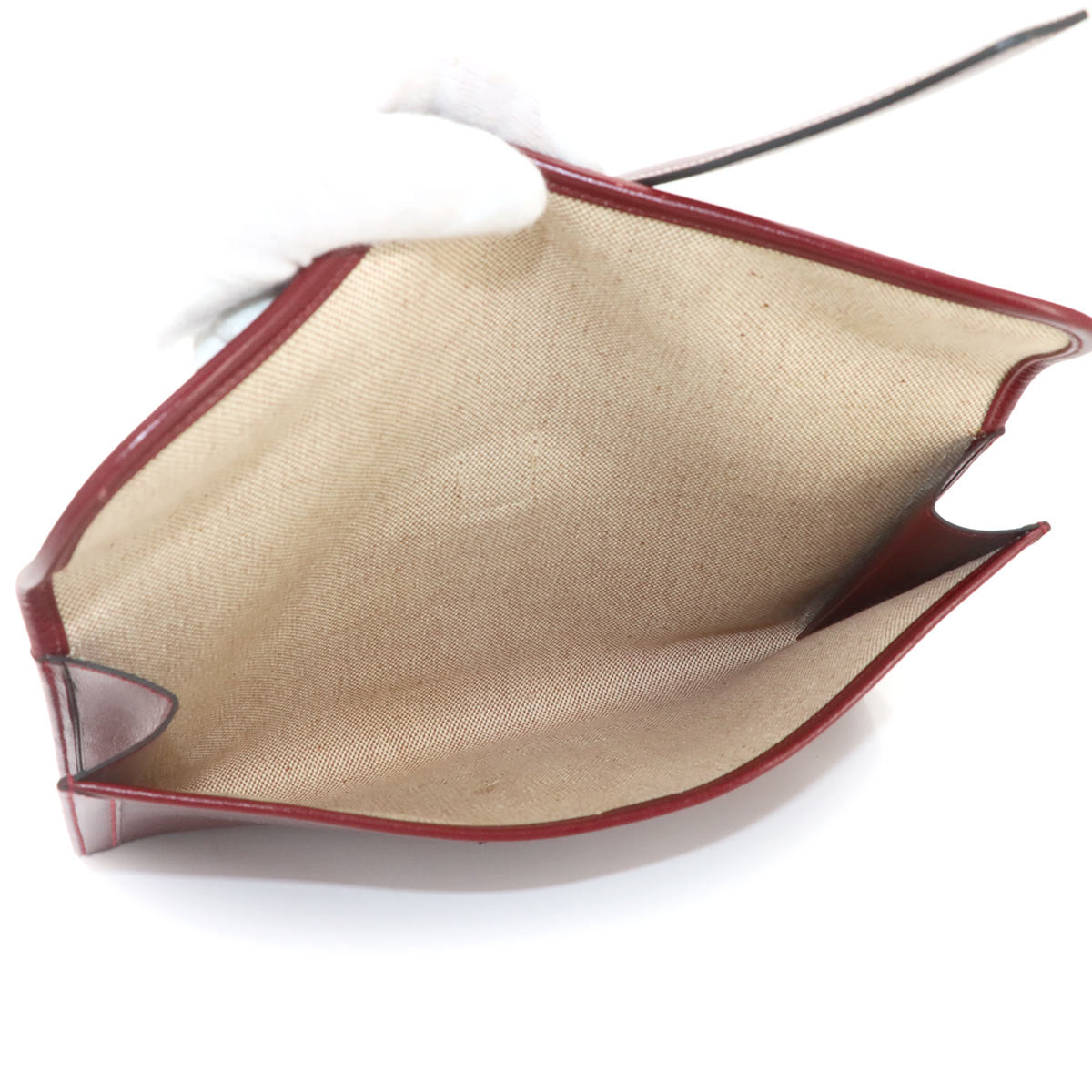 Jige PM Clutch Bag Box Calf Bordeaux Purse