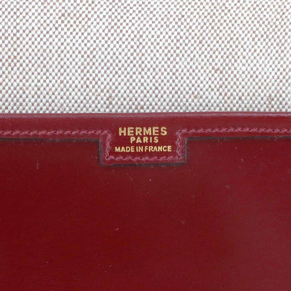 Jige PM Clutch Bag Box Calf Bordeaux Purse