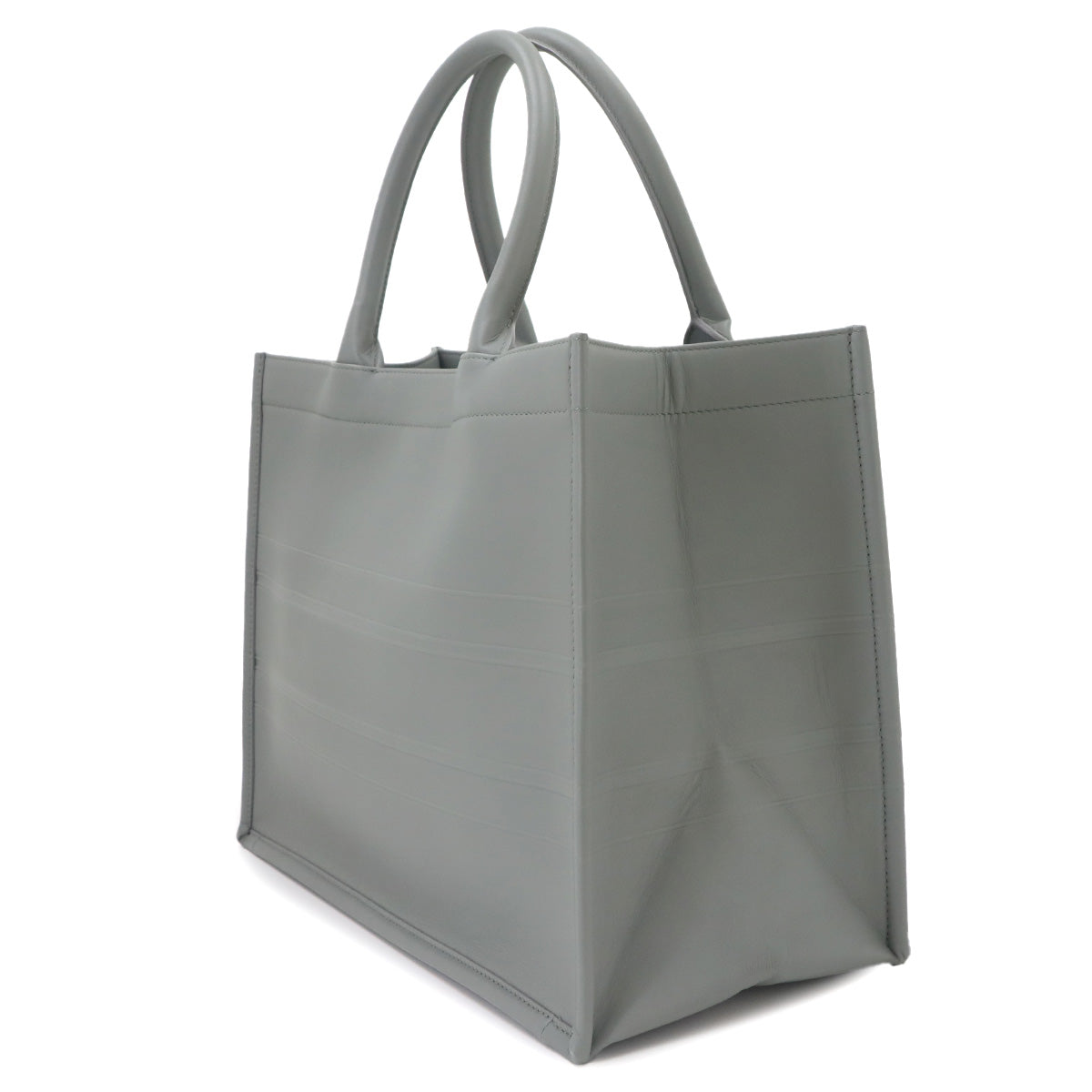 Book Tote Medium Bag Leather Gray M1296ZGSB Purse