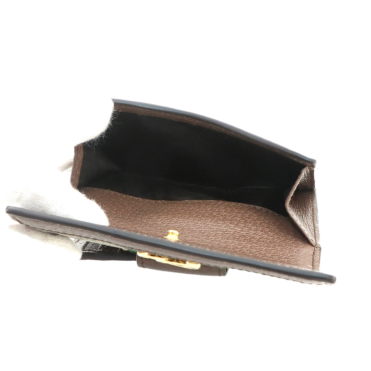 Ophidia Wallet GG Supreme Canvas Leather Beige Brown 523173