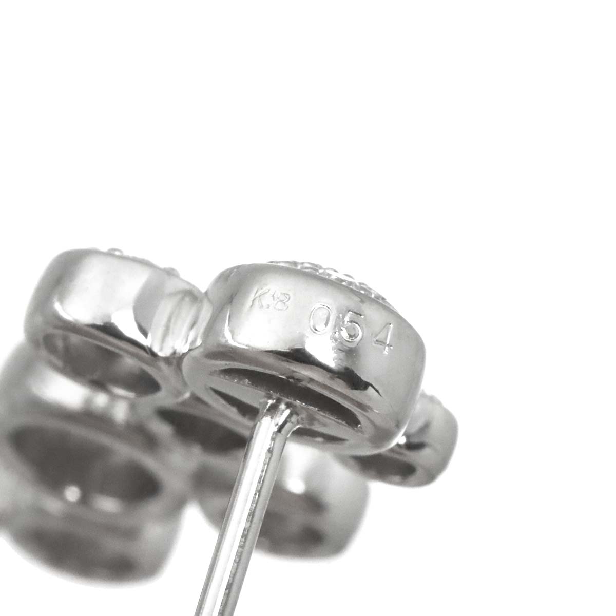 Diamond 0.54ct Earrings Pierced 18K K18 WG 750