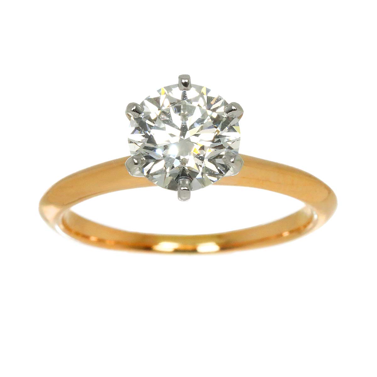 Diamond 1.37ct I/VVS1/3EX Ring 18K PG Pt Size5.25-5.5(US)