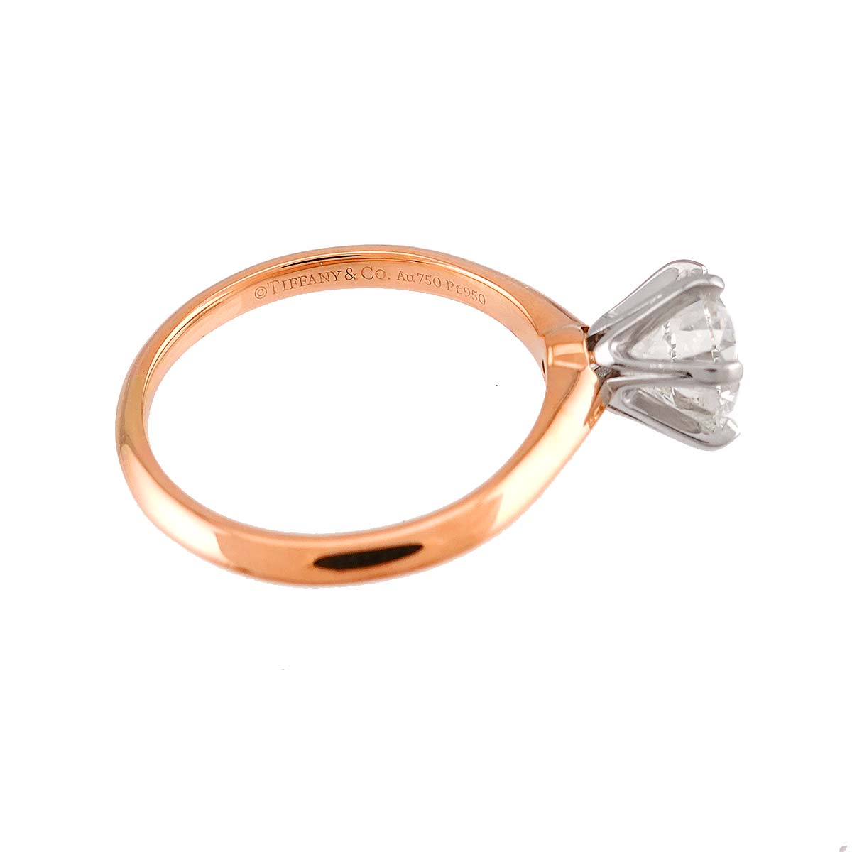 Diamond 1.37ct I/VVS1/3EX Ring 18K PG Pt Size5.25-5.5(US)
